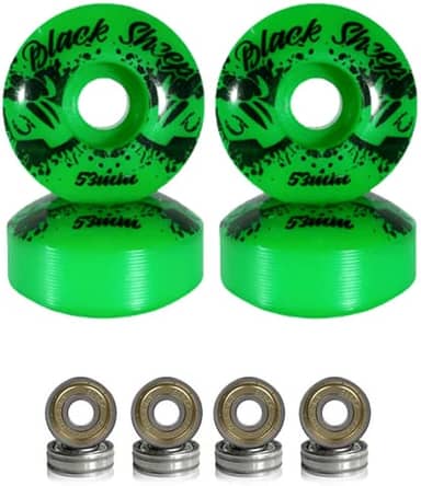 Rodas de Skate 53mm Verde Dureza 95A com Rolamentos ABEC-5