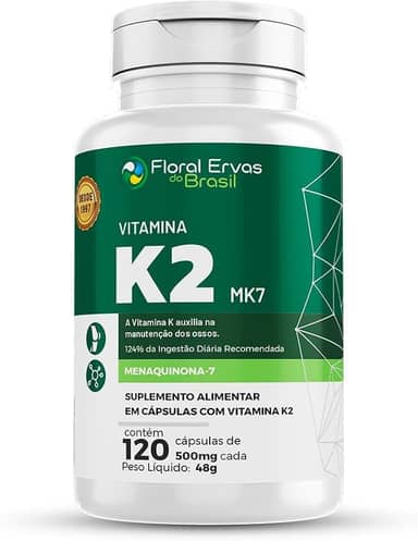 Vitamina K2 Mk-7 500mg 120 Cápsulas Menaquinona 7 Econômica