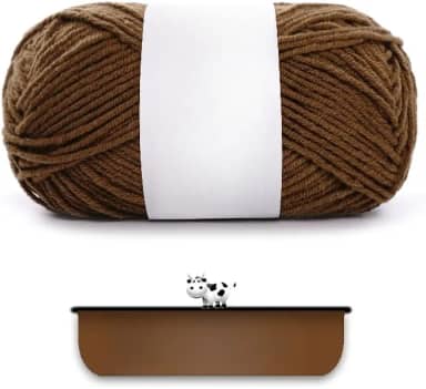 Fio de algodão penteado para tricotar à mão - ultramacio e suave, ideal para roupas, suéteres, cachecóis, material de artesanato (marrom)