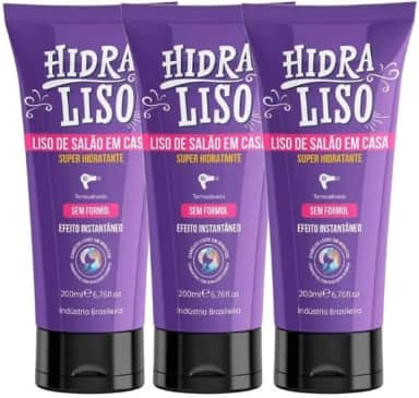 03 HidraLiso - Liso de Salao em Casa, Alisante Para Cabelo Organico, Progressiva de Chuveiro Sem Formol