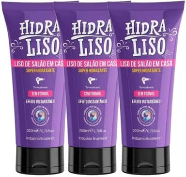 3 HidraLiso - Liso de Salao em Casa, Alisante Para Cabelo Organico, Progressiva de Chuveiro Sem Formol