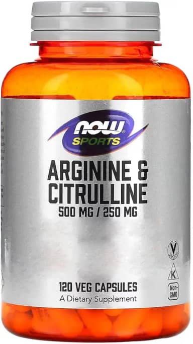 Arginina 500mg e Citrulina 250mg Now Foods 120Cáps Importado