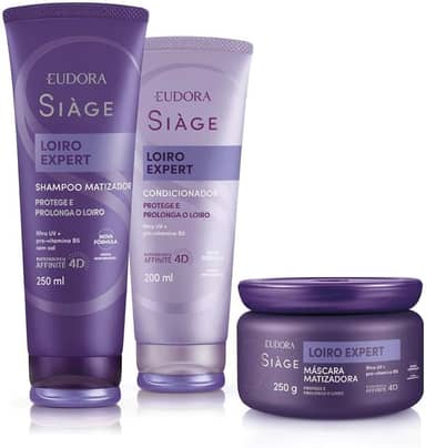 Eudora Kit Siàge Loiro Expert: Shampoo 250ml + Máscara 250g + Condicionador 200ml