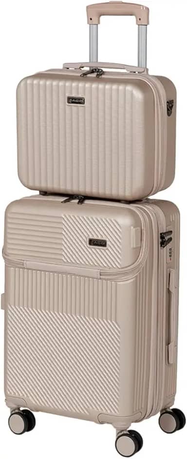 Mala Viagem Bordo Mão Frasqueira Kit 10kg Abs Expansiva Anac (Dourado)