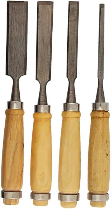 Kit Jogo Formão 4 Pçs Madeira Ferramenta Manual Entalhar Profissional