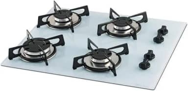 FISCHER COOKTOP À GÁS 4 BOCAS MESA VIDRO BRANCA BIVOLT 1519-5902