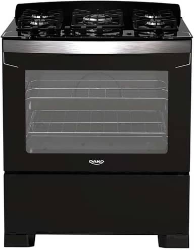 Fogão 5 Bocas Preto com Tripla Chama Dako Diplomata Mesa de Vidro