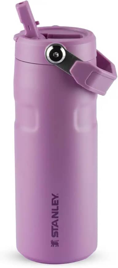 Stanley - Garrafa de Água Aerolight Flip Straw, Canudo Integrado, Abertura Grande, Aço Inoxidável Leve, 473ml Lilac