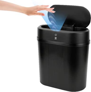 Lixeira Automatica com Sensor, Lixeira Inteligente com Sensor Infravermelho, Lixeira sem Contato para Sala de Estar, Cozinha, Banheiro, Escritório, Quarto, Locais Comerciais, 12L, Preto