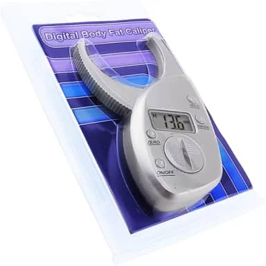 Adipômetro Plicômetro Digital para Medição de Gordura Corporal, Medidor de Dobra Cutânea, Prateado