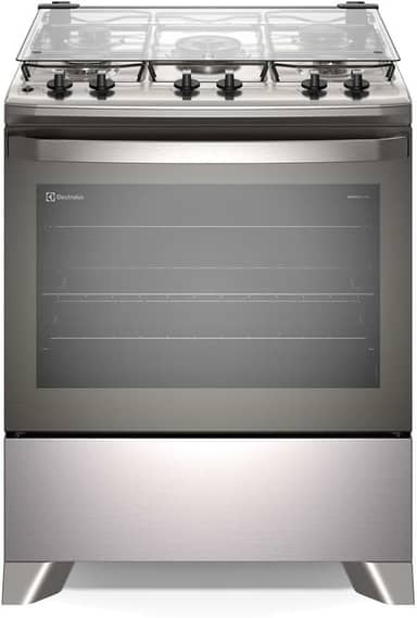 Fogão Electrolux 5 bocas Efficient com PerfectCook Cinza FE5IC