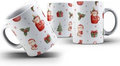 Genérico Caneca Xícara de Feliz Natal Um Presente Criativo Cesta Café 325ml Porcelana de Qualidade