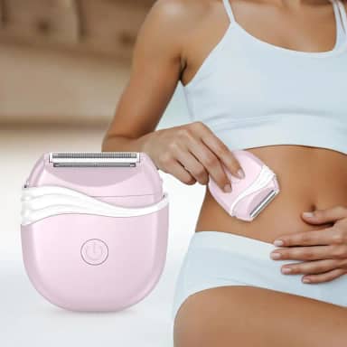 Aparador de biquíni e barbeador elétrico feminino, remoção de pelos corporais para pele lisa, design portátil