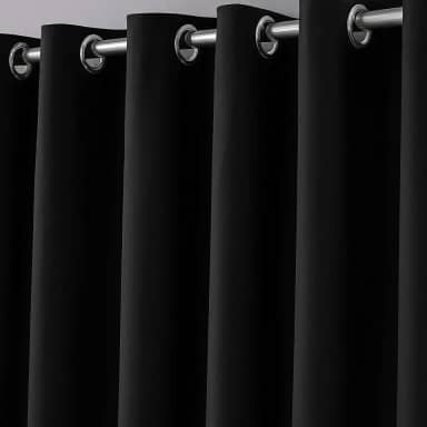 Cortina em Tecido Blackout 2,80 m x 2,30 m Corta Luz Para Sala, Quarto, Escritório (Preto)