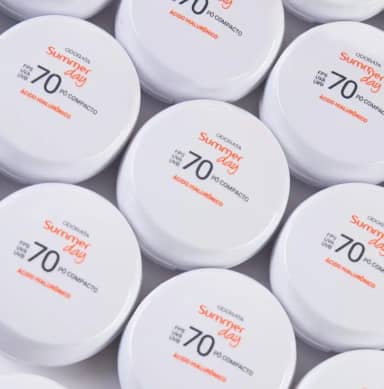 SUMMER DAY Protetor Solar Mineral em Pó Compacto, FPS 70, Pele Média, Antienvelhecimento 10g