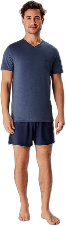 Pijama Masculino Curto Em Malha Azul Marinho M