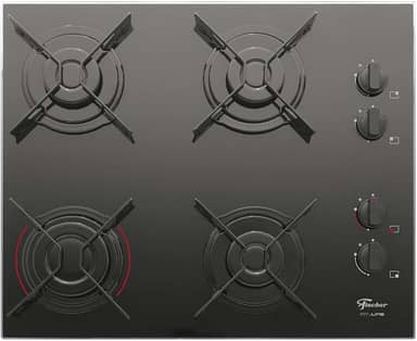 FISCHER COOKTOP À GÁS 4 BOCAS FIT LINE MESA VIDRO PRETO BIVOLT - 26342-57175