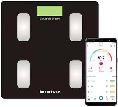 Balança Digital Bioimpedância Com Bluetooth Aplicativo Peso Analisador Corporal Gordura 180kg