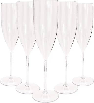 30 Taças de Champanhe de Acrílico Cristal 160 Ml