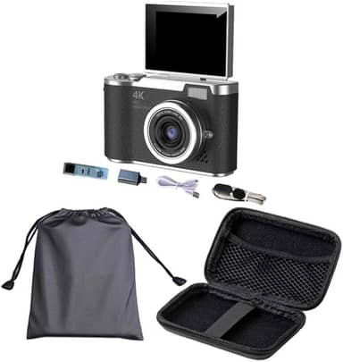 Câmera Digital de 48MP com Digital de 8x para Estudantes E Iniciantes. Preta.