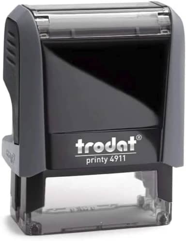 Carimbo Trodat Printy 4911 38x14mm Preto e Cinza