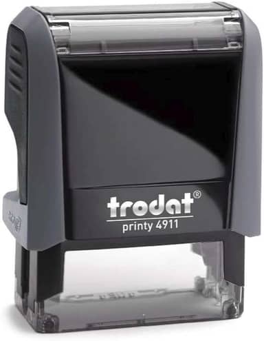 Carimbo Trodat Printy 4911 38x14mm Preto e Cinza