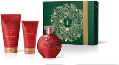 Kit Presente Floratta Red 3 Itens. (Desodorante colônia 75ml, Loção desodorante hidratante corporal 75ml, E sabonete liquido 150ml + caixa de presente)