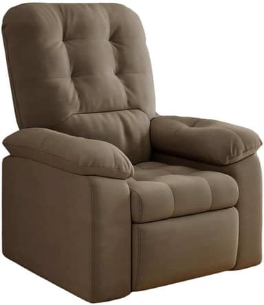 Poltrona Do Papai Reclinável Suede Veludo Estoril Capuccino