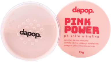 Pó Solto Para Maquiagem Pink Powder Com Rosa Mosqueta - Dapop