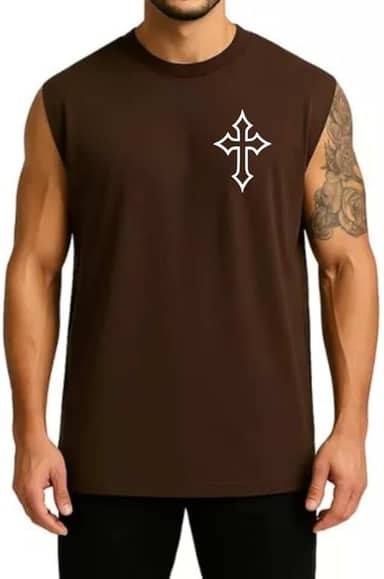 Regata Masculina Oversized Streetwear Detalhe em Cruz