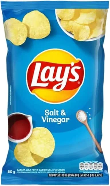 Lays Sal e Vinagre Elma Chips Médio Kit 6 Pacotes