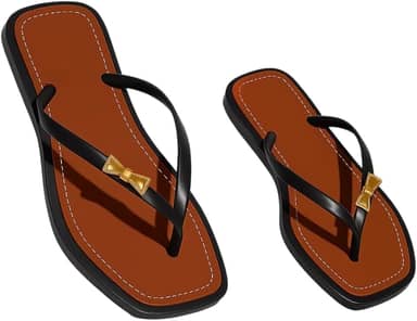 Rasteirinha Chinelo Feminino Luxo Laço Dourado | Chinelo Flat Confortável Verão | Sandália Casual Elegante para Praia e Dia a Dia