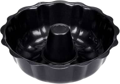Forma para Bolo e Pudim 25cm em Alumínio Antiaderente Furo Central Tipo Bundt Ideal para Sobremesas e Assados Decorativos Resistente Fácil de Desenformar Perfeita para Uso Doméstico e Profissional