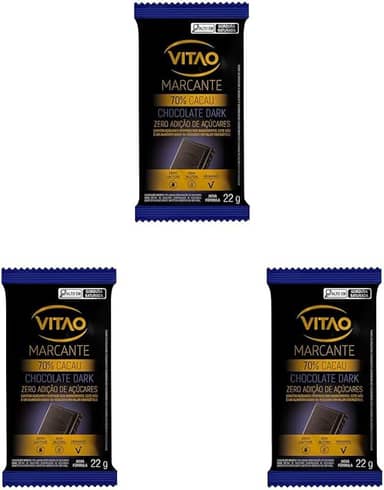Vitao Choc Zero 70% Amargo 22G (Pacote de 3)