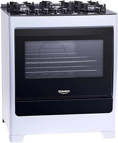 Fogão 5 bocas Dako Supreme Glass Branco com mesa de vidro e Acendimento automático - Bivolt