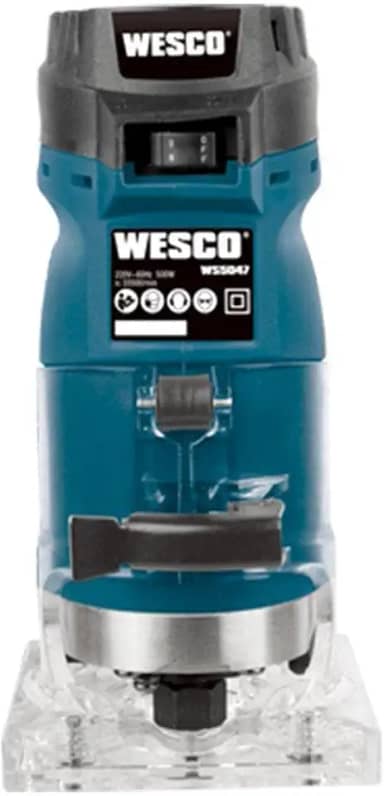 Tupia Laminadora Wesco WS5047 500W 220V – 33.500 RPM, Mandril 1/4', Ajuste de Profundidade sem Chaves, Acompanha Acessórios