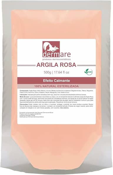 DERMARE Argila Rosa Para Peles Sensíveis 500G Dermare