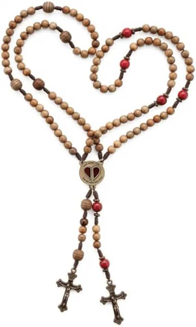 Terço Do Casal Por Onde For Quero Ser Seu Par Madeira 8mm