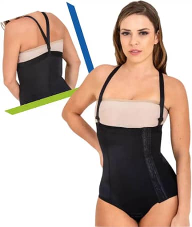 Cinta Abdominal Pós-Cirúrgica Pós-Parto Modeladora Compressora com Fecho Lateral e Alça Destacável 60608 - New Form (2GG, Preto)