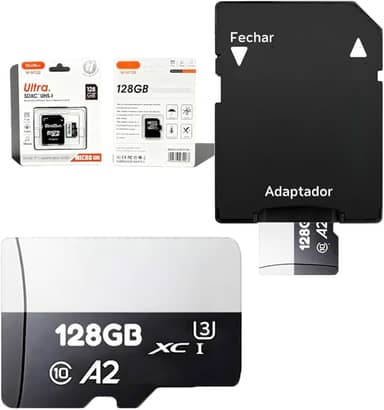 Cartão De Memória 128GB Original Com Adaptador Micro Full Hd - Velocidade 140MB/s ® (128, GB)