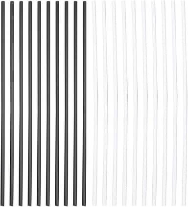 20 peças de marcadores laterais de escala de guitarra ABS 100 mm – Marcador de posição de escala branco e preto com pontos embutidos para guitarra, baixo, ukulele