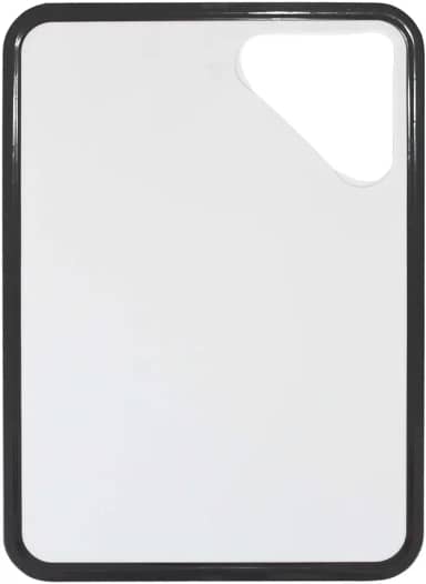 Naxos Tábua de Corte Antiderrapante Branca com Cinza, antibacteriana e livre de BPA (atóxica) com abertura para transferência de alimentos., 802003