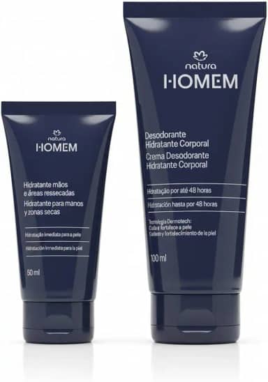 Natura Homem Kit Presente com Hidratante Corporal e Creme para Mãos