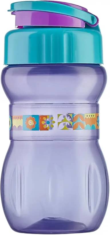 Garrafa Squeeze TIBA Infinity Decorada 350 ml Lilás com Azul