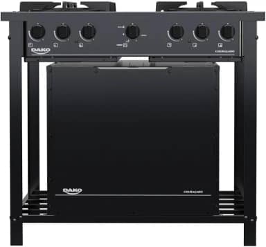Fogão Industrial 4 Bocas Preto com Forno e Tripla Chama Dako Couraçado
