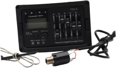 Pré-amplificador de 5 Bandas para Violão, Afinador Digital com Mistura Cromática, Captador Piezoelétrico, Controle de Volume, Sem tampa de rosca traseira