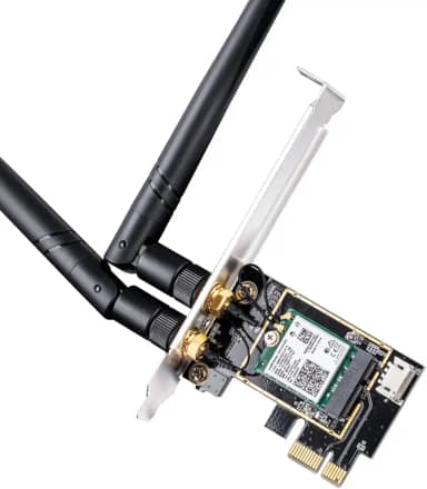 Cudy Novo cartão AX3000 Wireless WiFi 6 PCIe para PC, Bluetooth 5.2, AX200, 3000Mbps WiFi 6 velocidades, 802.11ax/ac/a/b/g/n, Windows 11, 10, WE3000