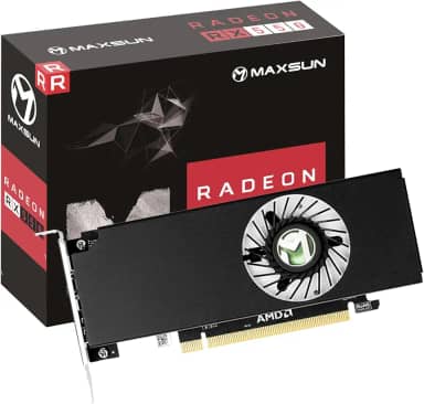MAXSUN Placa gráfica de vídeo AMD Radeon RX 550 4 GB de perfil baixo para computador de jogos, PC, GPU GDDR5 ITX SFF HDPC 128-Bit DirectX 12 PCI Express X16 3.0, HDMI, DisplayPort