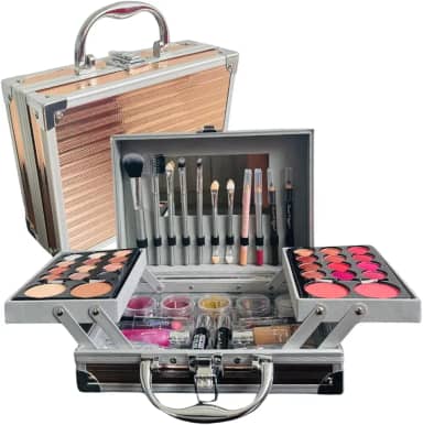 Maleta De Maquiagem Completa Profissional 54 Itens + Pincéis