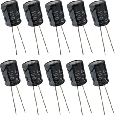 Capacitor Eletrolítico 47uF 100V - Kit 10 Peças